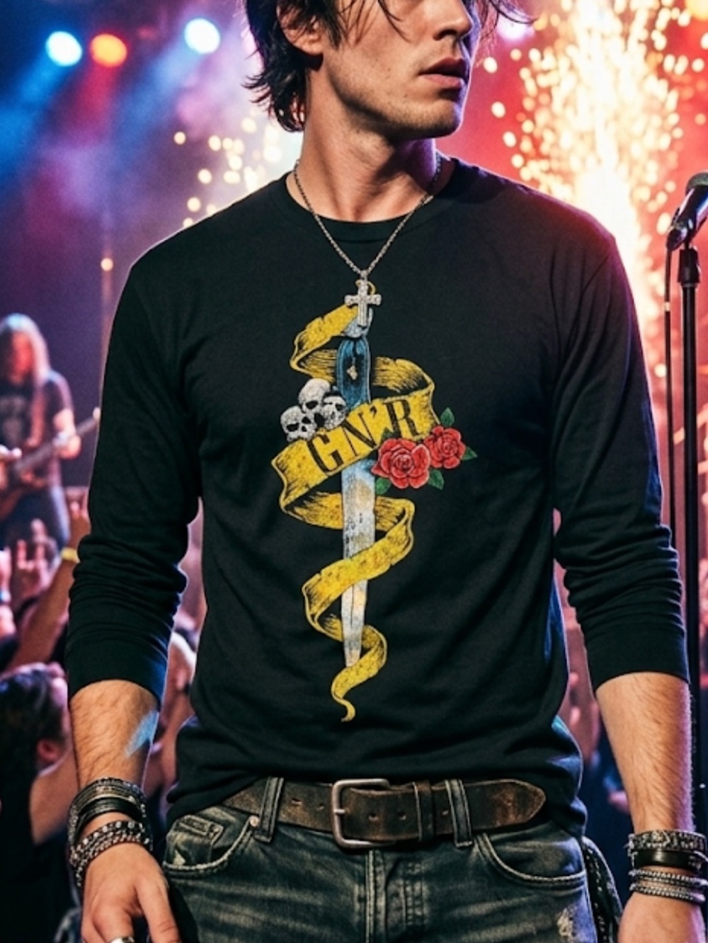 Classic Rock Vibes: Guns N’ Roses Long Sleeve Graphic Tee X-Large